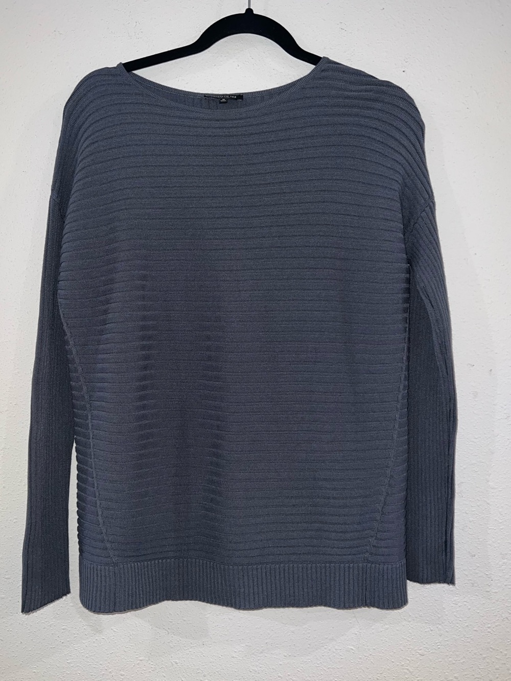 Lafayette 148 Ribbed Sweater in Charcoal